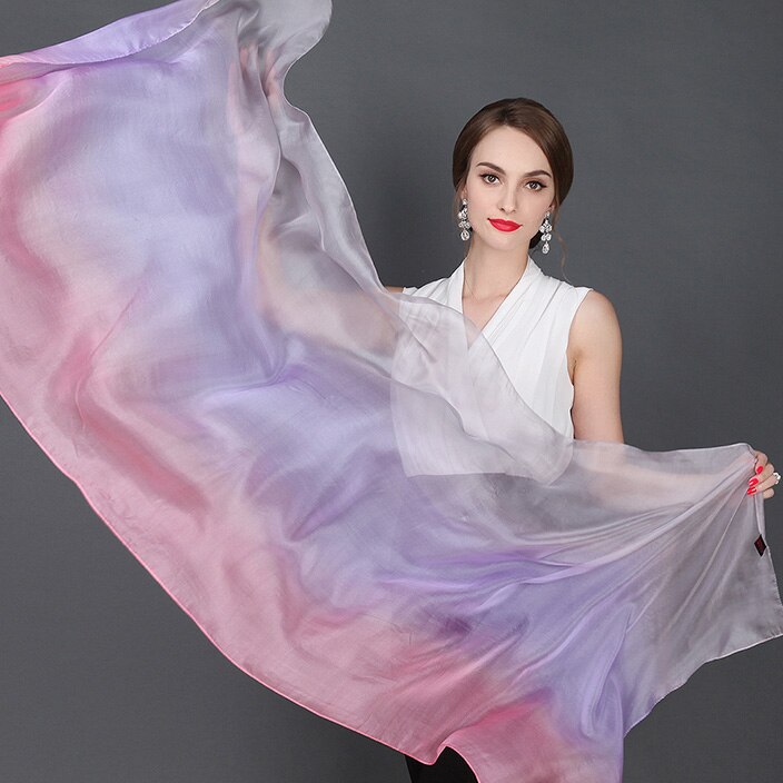 100% moerbei zijde sjaal natuurlijke echte zijde Vrouwen Lange sjaals Sjaal Vrouwelijke hijab wrap effen kleur 180x70 CM: 12