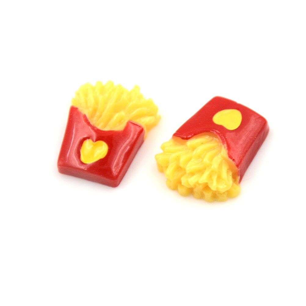 2 stücke Kawaii Flatback Harz Cabochons Simulation Lebensmittel Französisch Frites Chips Für Mädchen Puppenhaus Miniatur Dekoration DIY Lebensmittel Spielzeug