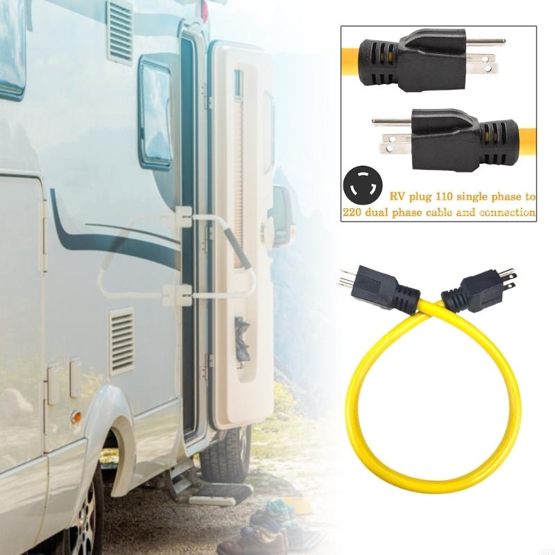 367D 3 Prong Plug To Plug Double Male Extension Cord 12AWG 125V NEMA 5-15P To 5-15P Cord Adapter Transfer Switch Cable