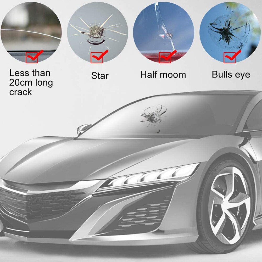 Car Windshield Repair Kit With Light Version DIY WINDSHIELD REPAIR KIT With UV Curing Light Car Repair Supplies