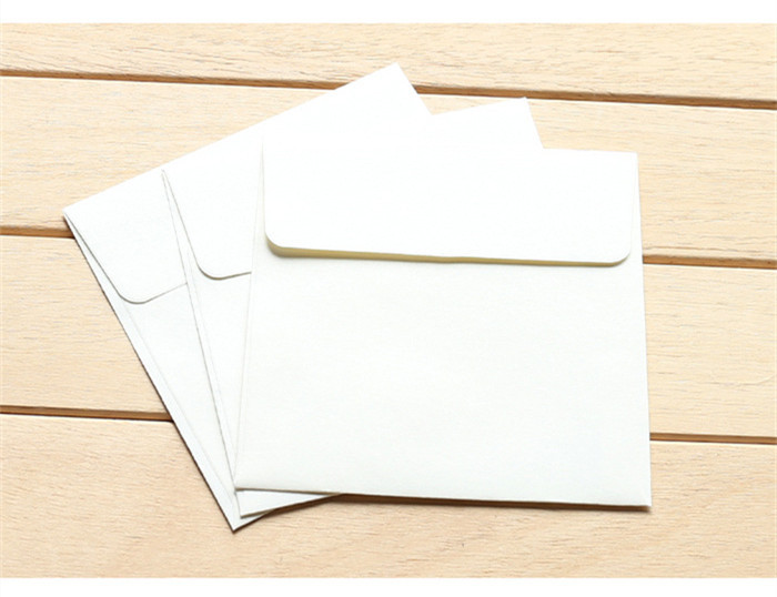 Mini enveloppes en papier kraft rétro vintage, papier scrapbooking, de carte de festival, , 10 pièces par lot, 10cm x 10cm: BLANC