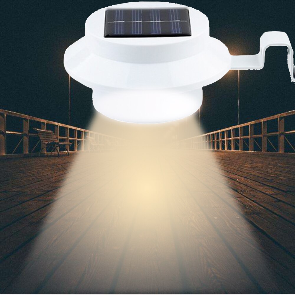 3 led solar lys korridor væglampe gårdhave udendørs hegn lampe udhæng sol gade led have græsplæne hus sol lys udendørs: Varm hvid