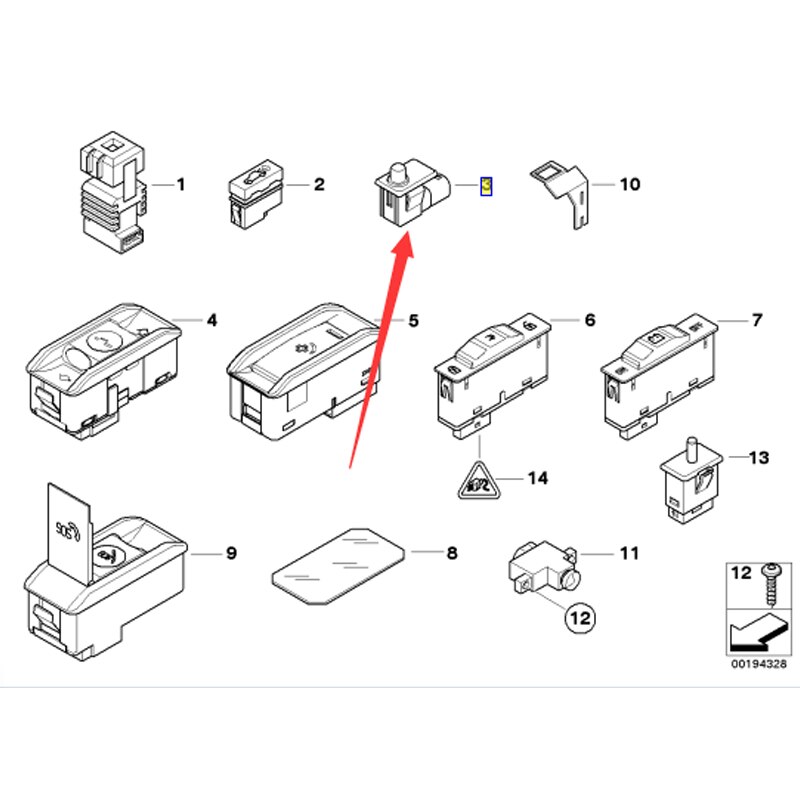 Orivin Heckklappenschalter LR020997 Für BMW E81 E82 E87 E90 E91 E93