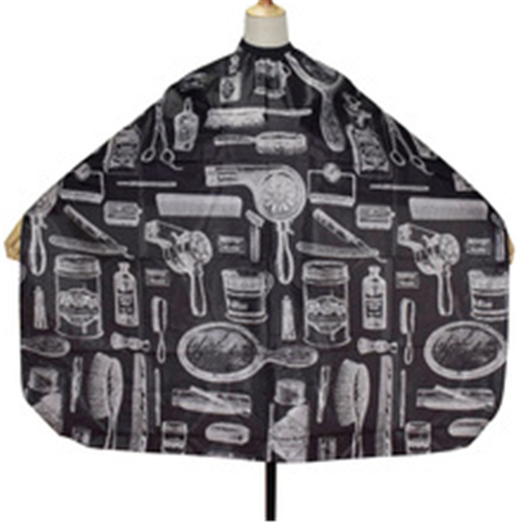 45# 1Pcs Waterproof Tarpaulin Salon Barber Shawl Salon Release Hair Stylist Dress Apron Comb Print Haircutting Tool