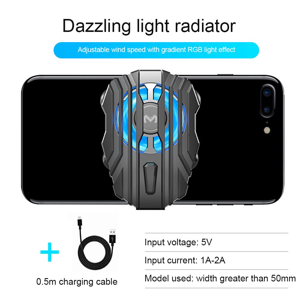 Del Telefono Mobile di Raffreddamento Per il iPhone Xs Max Telefono Silenzioso Radiatore Impugnatura del Controller LED Luce Ventola di Raffreddamento Per Xiaomi Samsung Huawei: Default Title