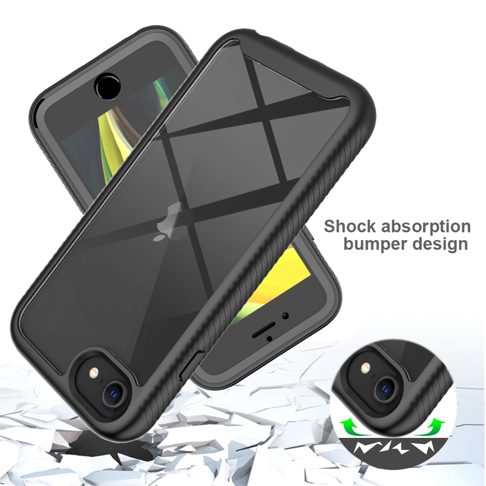 Fit Iphone 6 6S Schokbestendig Clear Case Ingebouwde Screenprotector Full Body Robuuste Verdediger Cover Voor Iphone 7/8 Se2 Se3 Hoesjes