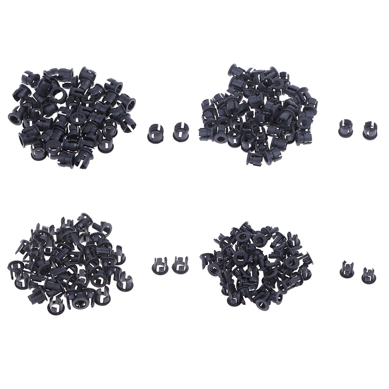 50 stk. nyttig sort plastik 3mm 5mm lampe ledet diodeholder sort klipsbeslagsstikmontering