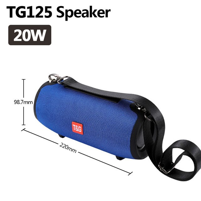 Echt 20W Bluetooth Speaker Draagbare Kolom Computer Muziekspeler Sound System Boom Box Met Fm Radio Aux Tf Subwoofer tg 125: 20W TG125 blue