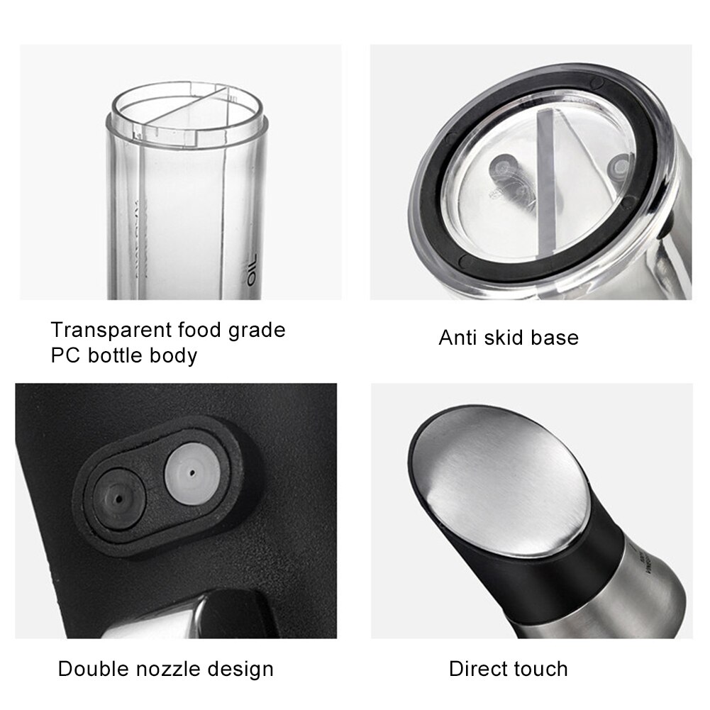 200ml dubbele spuitmonden bakolie azijn lege spuitfles lekvrije dispenser