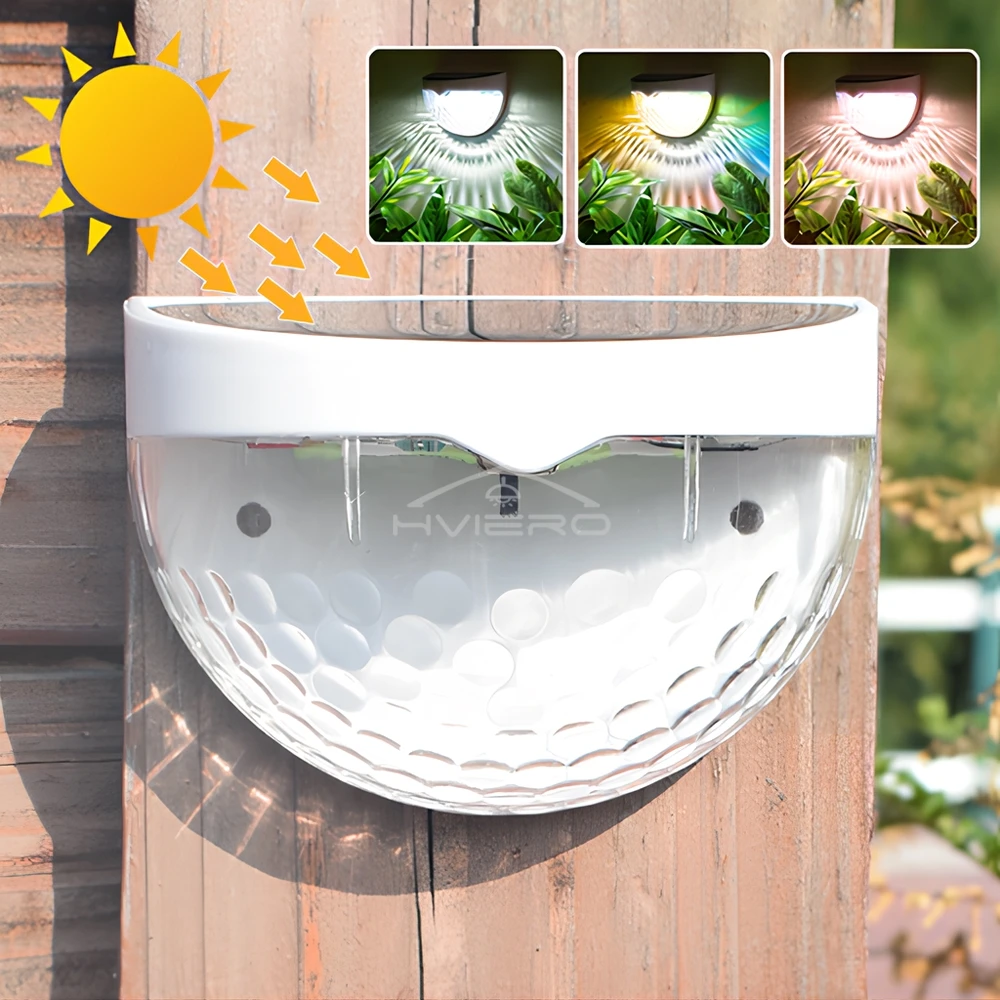 LED Solar Heklamp Buiten Waterdichte Wandlampen Gegolfde Verlichting voor Hek Terras Tuinpad Decoratief Licht Warm Wit