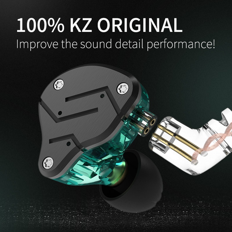 KZ ZSN Metal Earphones Hybrid technology 1BA+1DD HIFI Bass Earbuds In Ear Monitor Headset Sport Noise Cancelling Headphones