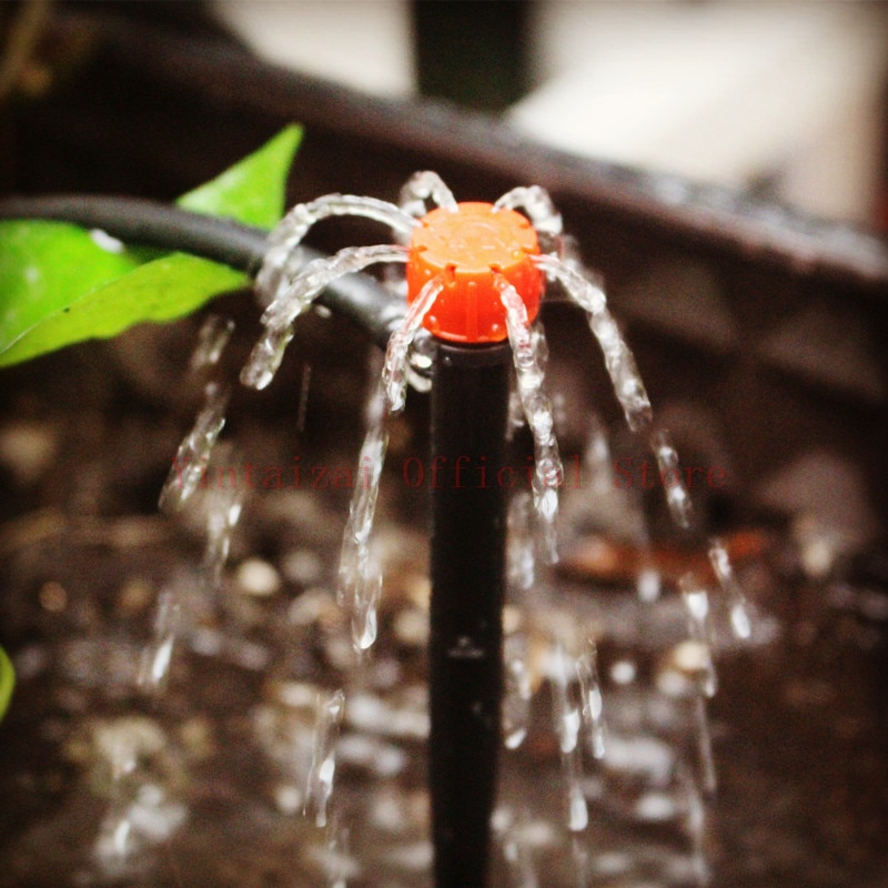 Conjunto de gotejador ajustável vermelho, 10/20/25m, micro sistema de irrigação por gotejamento, auto-irrigação, jardinagem