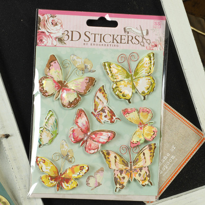 Diy 3d klistermærker scrapbog materiale metal cameo ramme sommerfugl blomst klistermærke fil album journalisering dekoration hobby håndværk