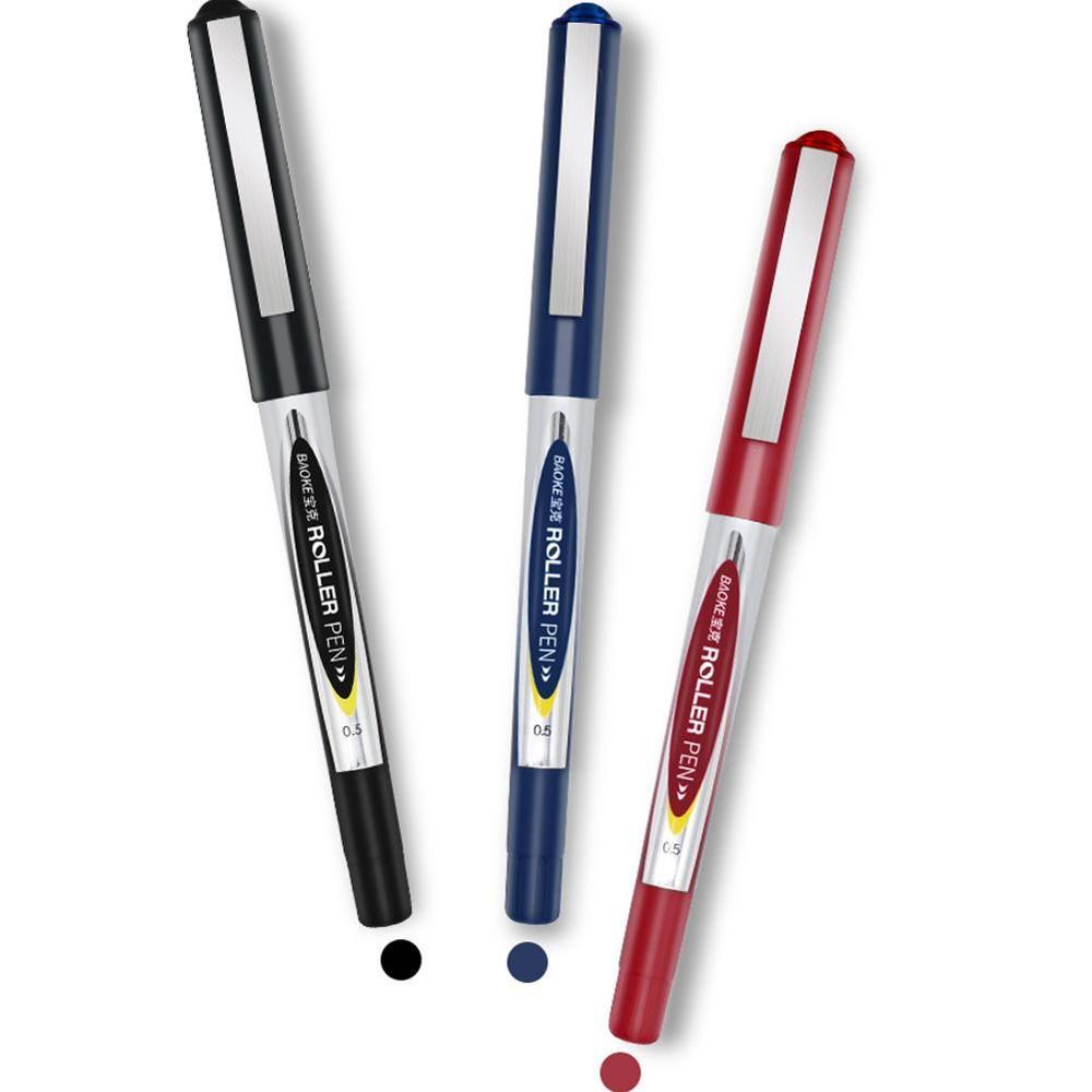 1PC Direct-fluid-roller Pen 0.5mm Black Quick-drying Gel Pen For student Cute Stationary Signing Pen School Supplies