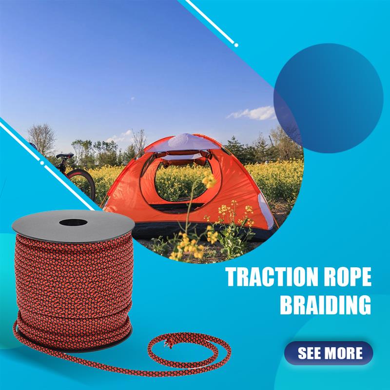 Keep Diving 50M Paracord Rope Dragging Parks Backyard Climbing Tenting Skydiving Parachute Cord Umbrella Strap Bundle Red Black