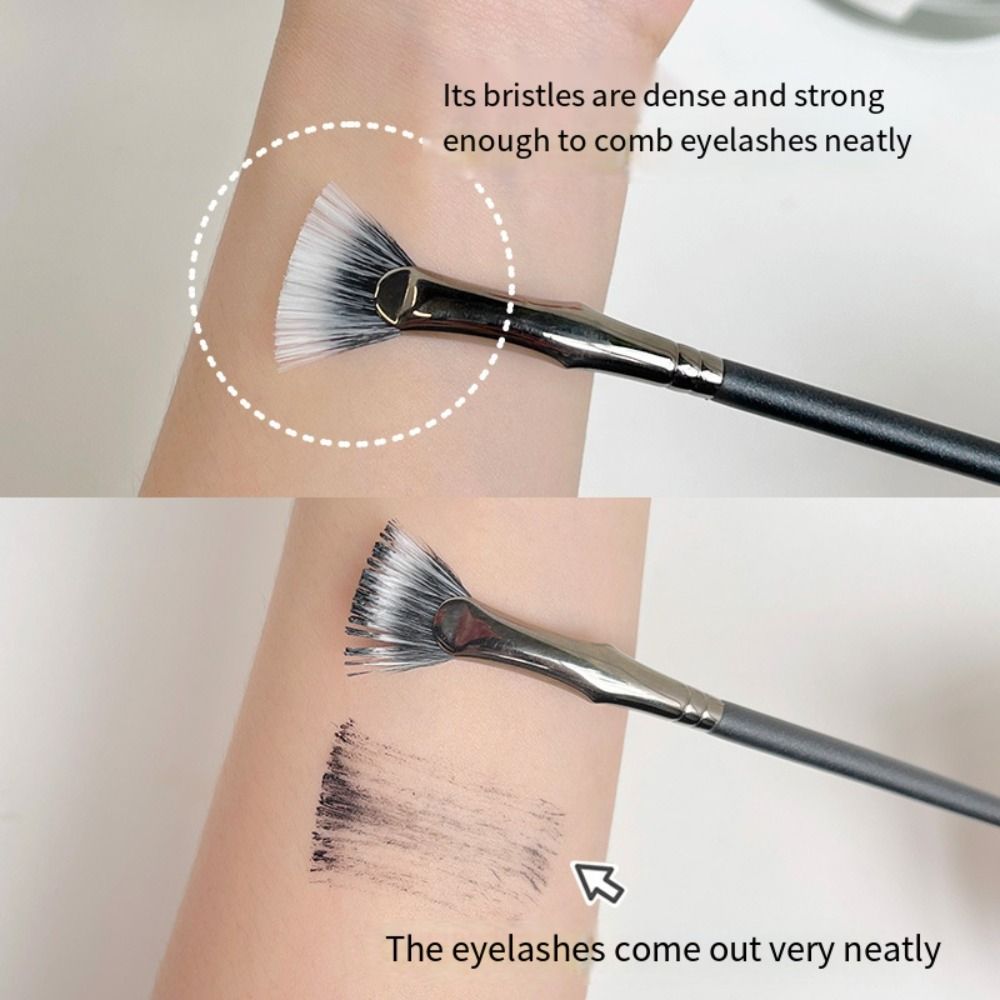 Wimperntuschen-Applikator, abgewinkelt, fächerförmig, Wimpernbürste, fein, deutlich verwurzelt, Wimperntusche, Fächerpinsel, natürlich, für Frauen