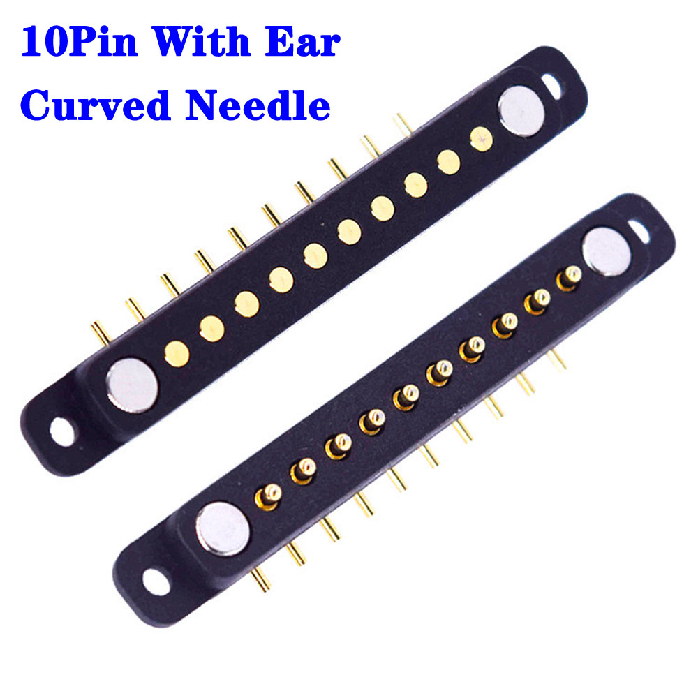 Waterproof DC Magnetic 2 3 4 5 6 7 8 9 10P Spring Loaded Male Female Square with Screw Holes bending needle Pogo Pin Connector: Rose Red