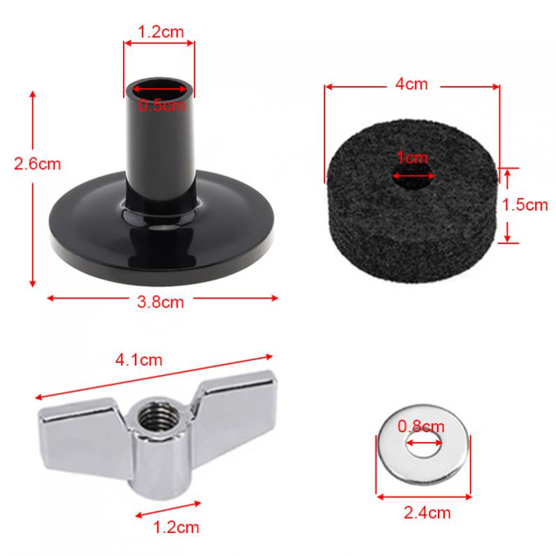 12 szt. Bęben jazzowy talerze filcowe podkładki części zestawy zamienne z talerzami rękawy i nakrętki skrzydełkowe i podkładki i talerze wełniane filcowe podkładki