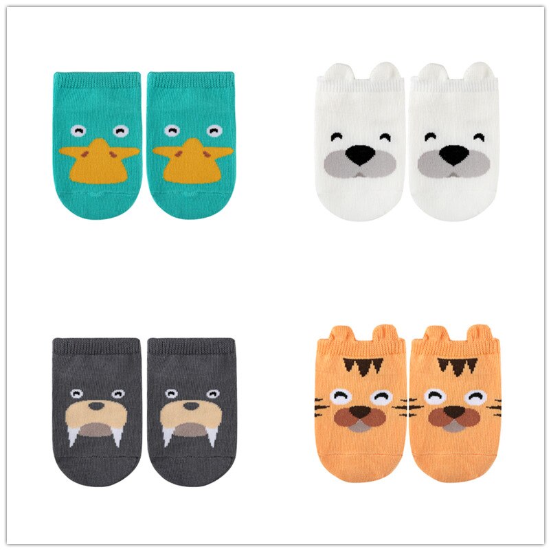 4 Paren/partij Antislip Mat Sokken Baby Sokken Zomer Ademend Katoen Baby Sokken Kinderen Kids Jongens Meisjes Korte Sok 0-4 Jaar: NO.2 / 12m