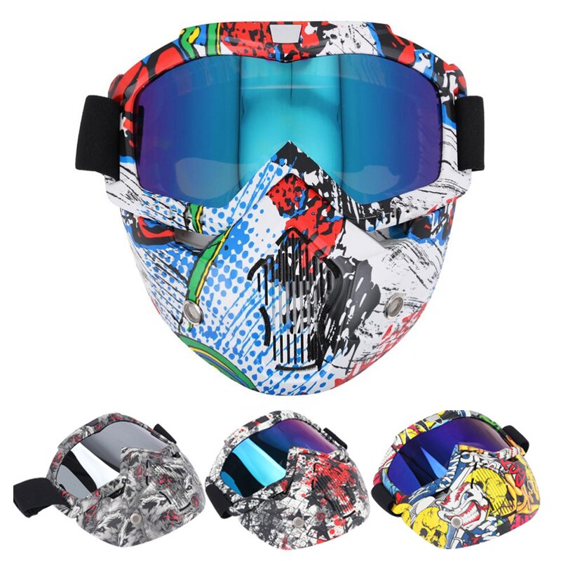 Motorcrossbrillen ski sneeuwscooterbrillen heren dames motorcross race beschermende brillen sneeuwscooterbrillen met mondfilter