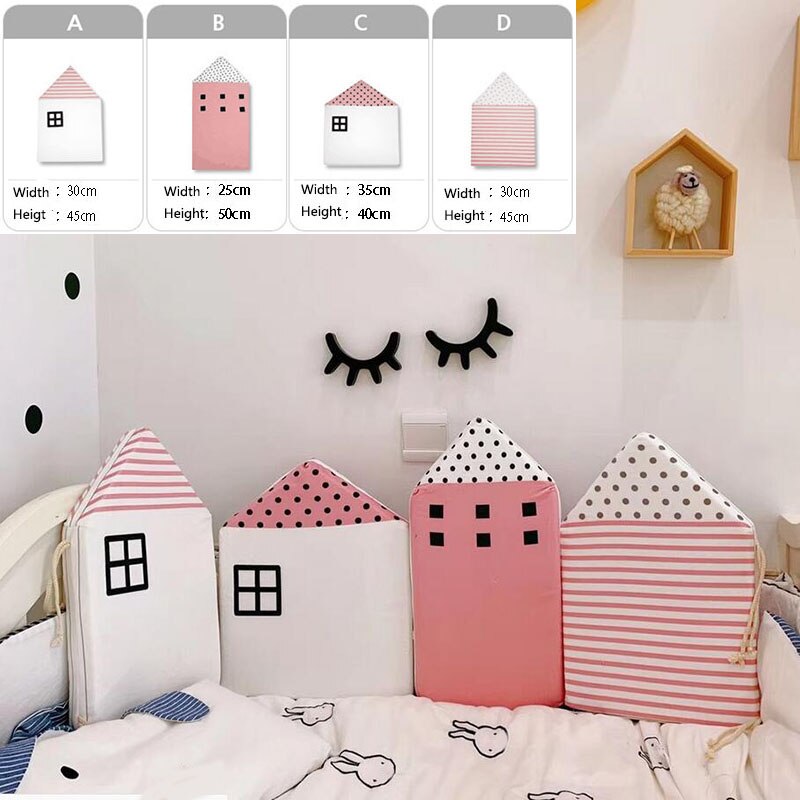 INS Baby Bed Bumper Nordic Kids Room Decor House Sides In The Crib For Newborns Cradle Protector Infant Cushion Home Decor: Style A5