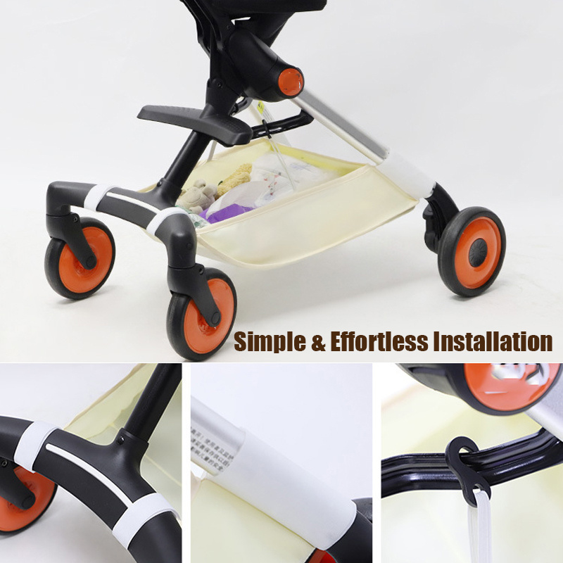 Grote opbergmand voor onderin de kinderwagen, universele opbergtas van oxford-stof, ophangbare opbergmand voor luiers.