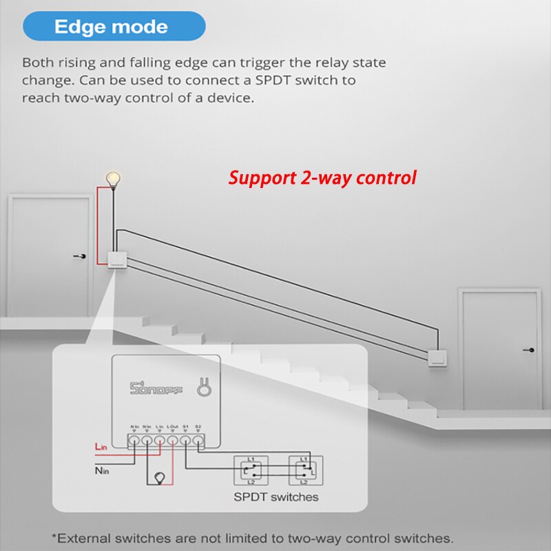 SONOFF MINI R2 10A Mini Wifi DIY Smart light Switch Module Smart Home Wireless Two-Way Switches Ewelink With Alexa Google Home