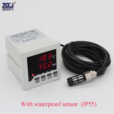0.0~99.9%RH, -40~120 Celsius Intelligent digital temperature and humidity controller with sensor thermostat and Hygrometer: WithWaterpoof sensor