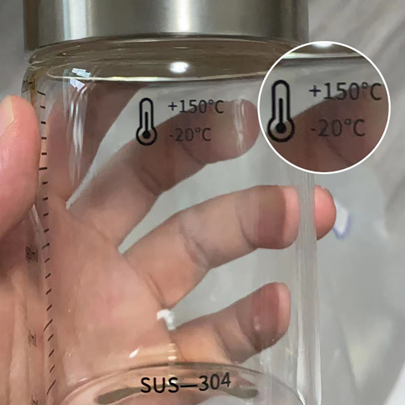 100-500ml Glass Bottle with Scale High Borosilicate Heat-resistant Glass Seal Jar Kitchen Seasoning Spices Storage Bottle Gadget