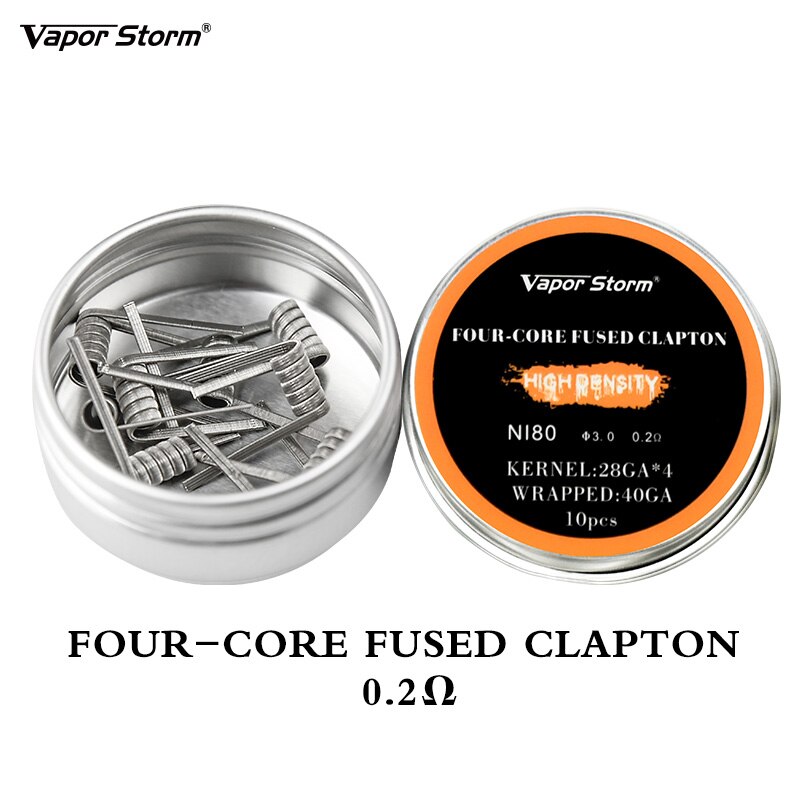 2 boxen NI80 Nichrome Hohe Dichte Außerirdischer V2 Verschmolzen Clapton Vorgefertigte Heizung Spule Elektronische Zigarette Spiralen RDA RTA RDTA Spule: 10x vier-Ader verschmolzen