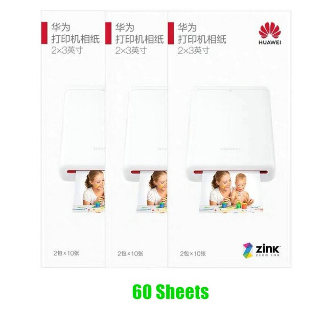 Original Zink 2*3 zoll 2*3 zoll Für Huawei Drucker Foto Papier für HUAWEI Mini Tragbare Tasche foto AR Drucker CV80: 60Blätter