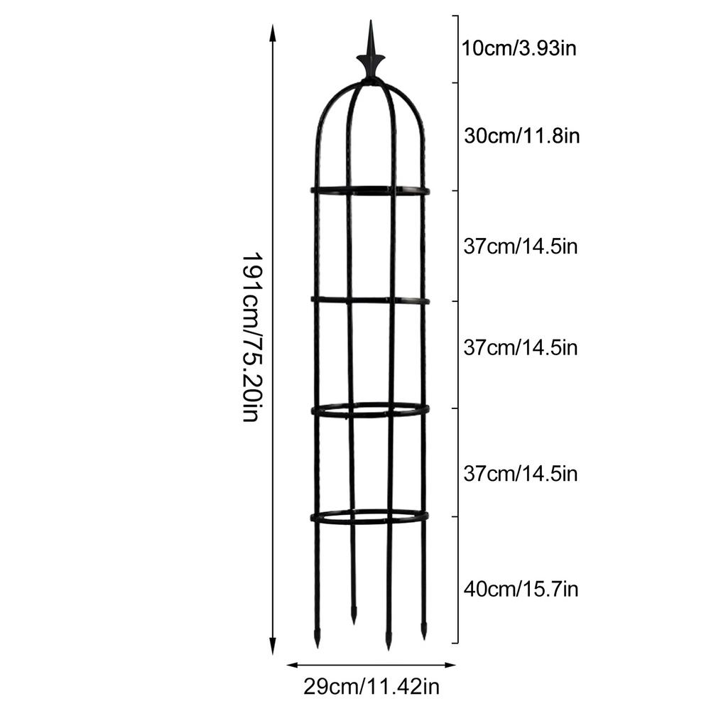 Obelisk plante klatreplante vinstativ haveplante klatreespalier splejset stål blomsterramme stativ plante pottestøtteramme: En højde 191cm