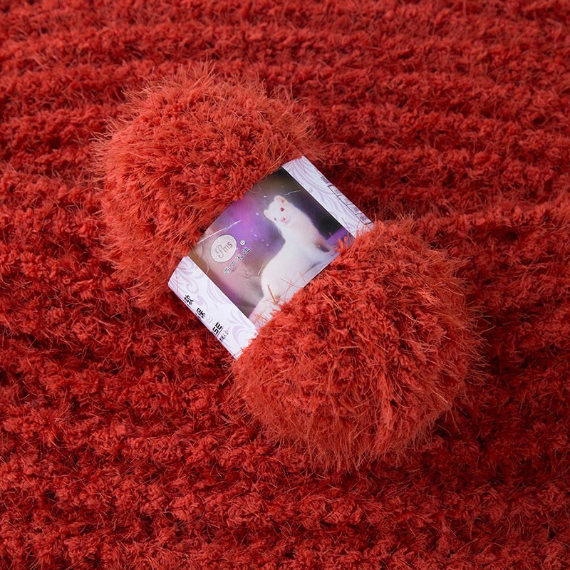 Hilo de pelo de visón de felpa larga, lana de Mohair de piel sintética, hilo de aguja para tejer a mano, suéter de ganchillo, hilo para bebé, 4 Uds.: 24