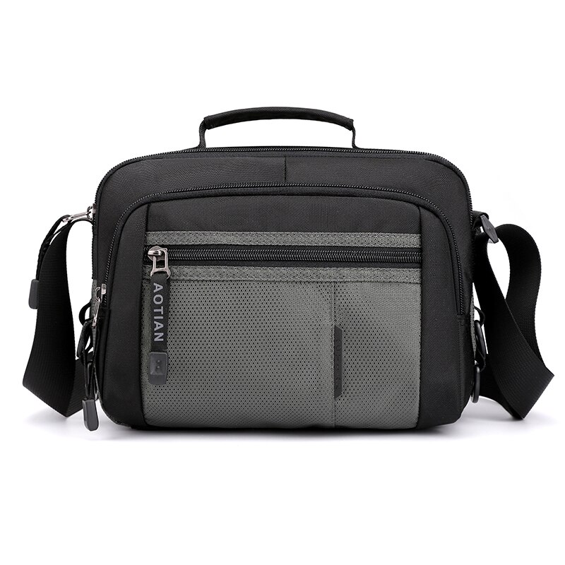 Zomer Mannen Reizen Handtassen Schoudertas Mannelijke Nylon Man Messenger Bag Eenvoudige Crossbody Tas Lichtgewicht: Horizontal gray