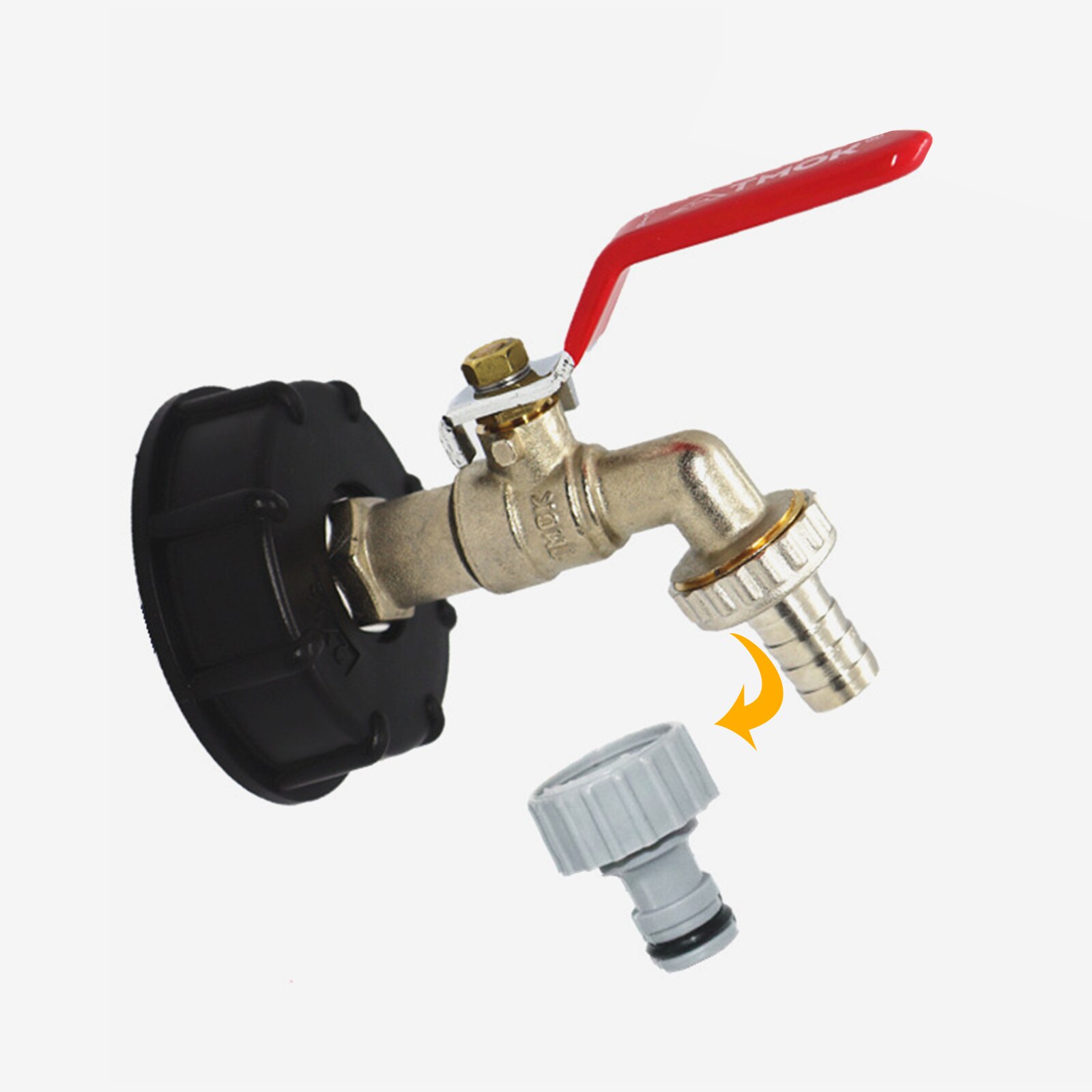 IBC faucet threaded connector, 1/2 inch water tank faucet coarse thread adapter threaded joint faucet joint faucet adapter water
