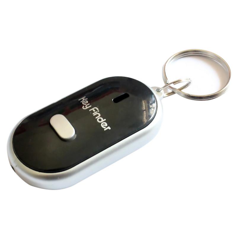 chercheur de clé Mini Anti-perdu sifflet clé chercheur LED sifflet clé chercheur clignotant bip à distance perdu Keyfinder localisateur clé: black