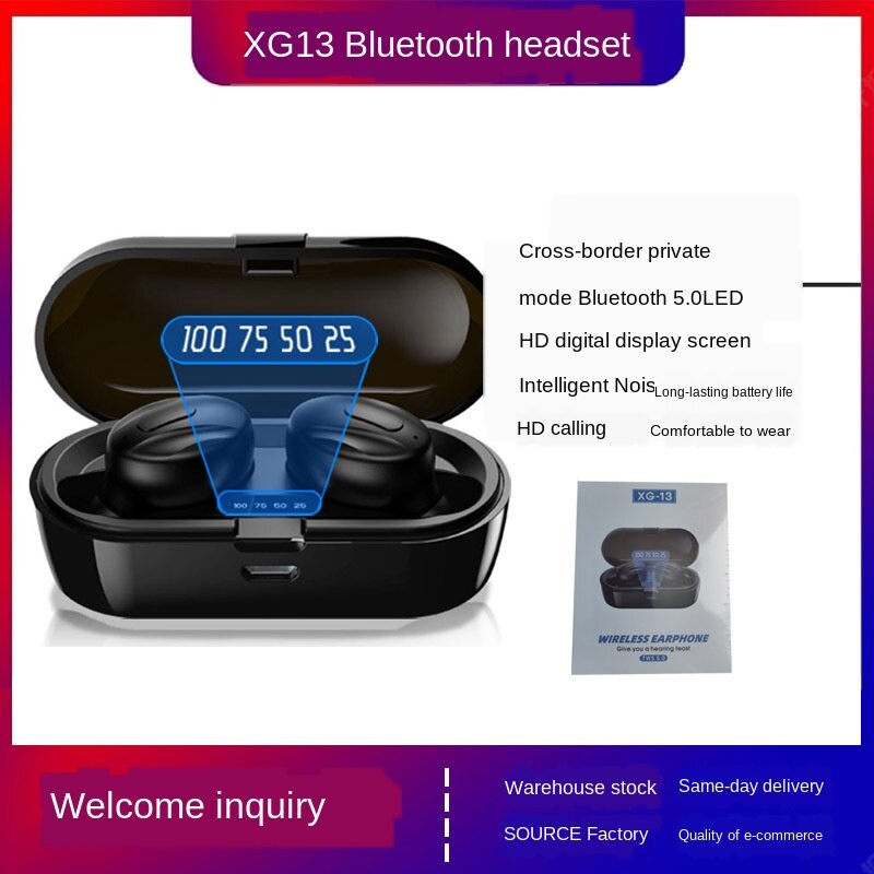 Bluetooth Headset XG13 Draadloze Tws Stereo Sport Headset 5.0 Mini Headset Mobiele Telefoon Universele Headset