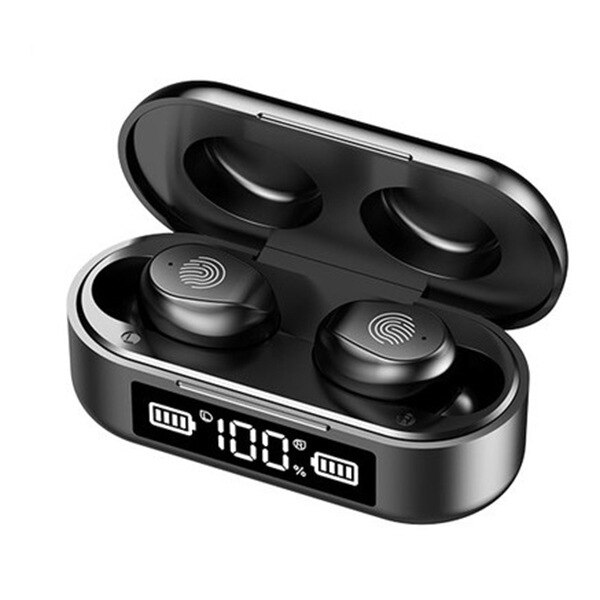 Nuovo 9D Stereo Cuffia Senza Fili di Bluetooth Con Il Mic Impermeabile di Sport del Trasduttore Auricolare Touch Auricolare Con Custodia di Ricarica Per Il Telefono: G-B