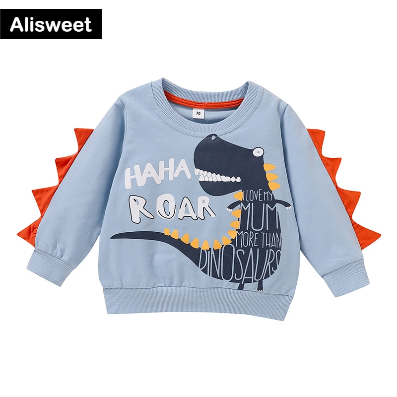 automne enfant en bas âge sweat unisexe bleu bébé garçons chemises 0-4 ans enfants dessin animé enfants Crocodile impression à manches longues vêtements