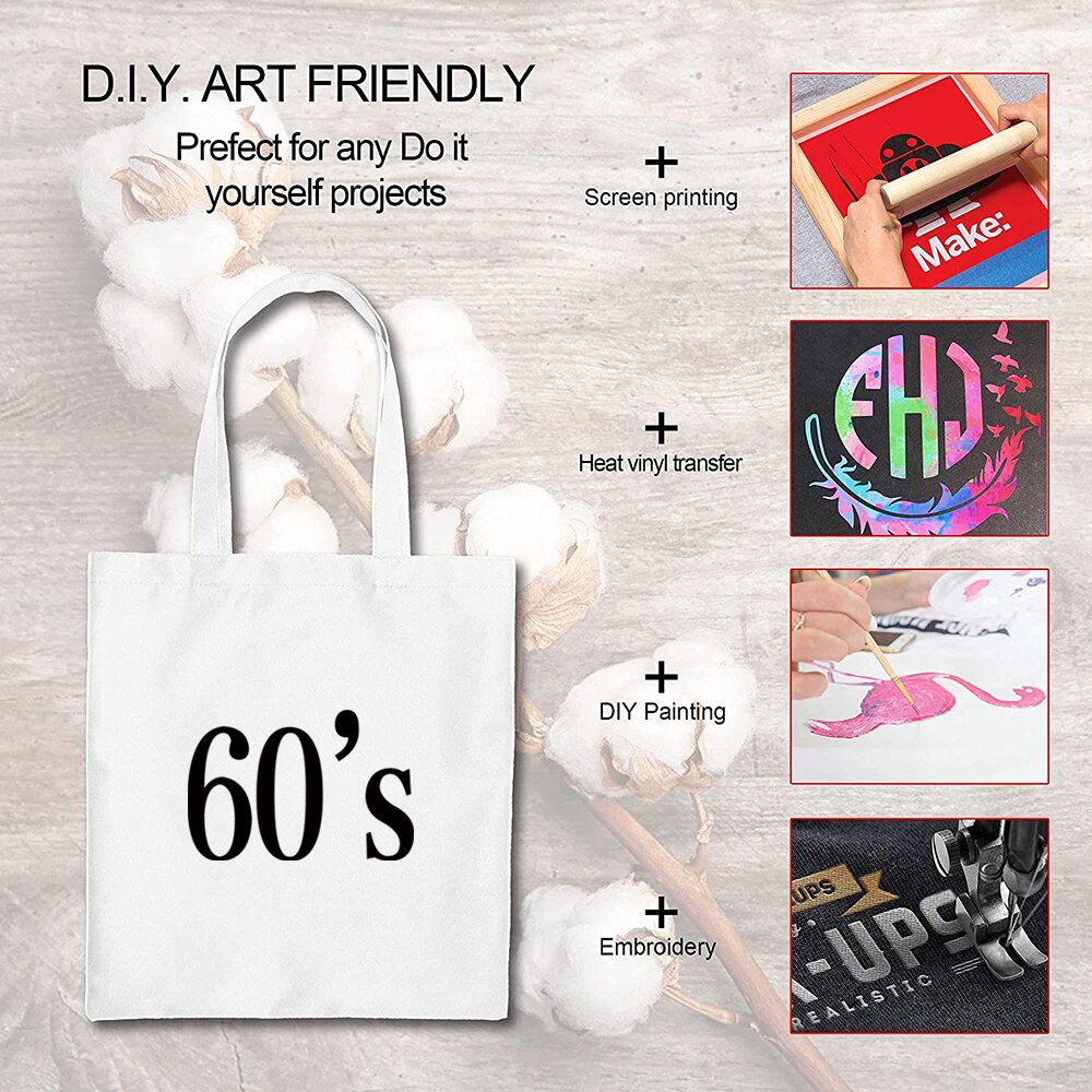 Draagtas Boodschappentas Mode Forens Casual Canvas Schoudertas Witte Tijd Jaar Patroon Afdrukken Serie Student Draagtas
