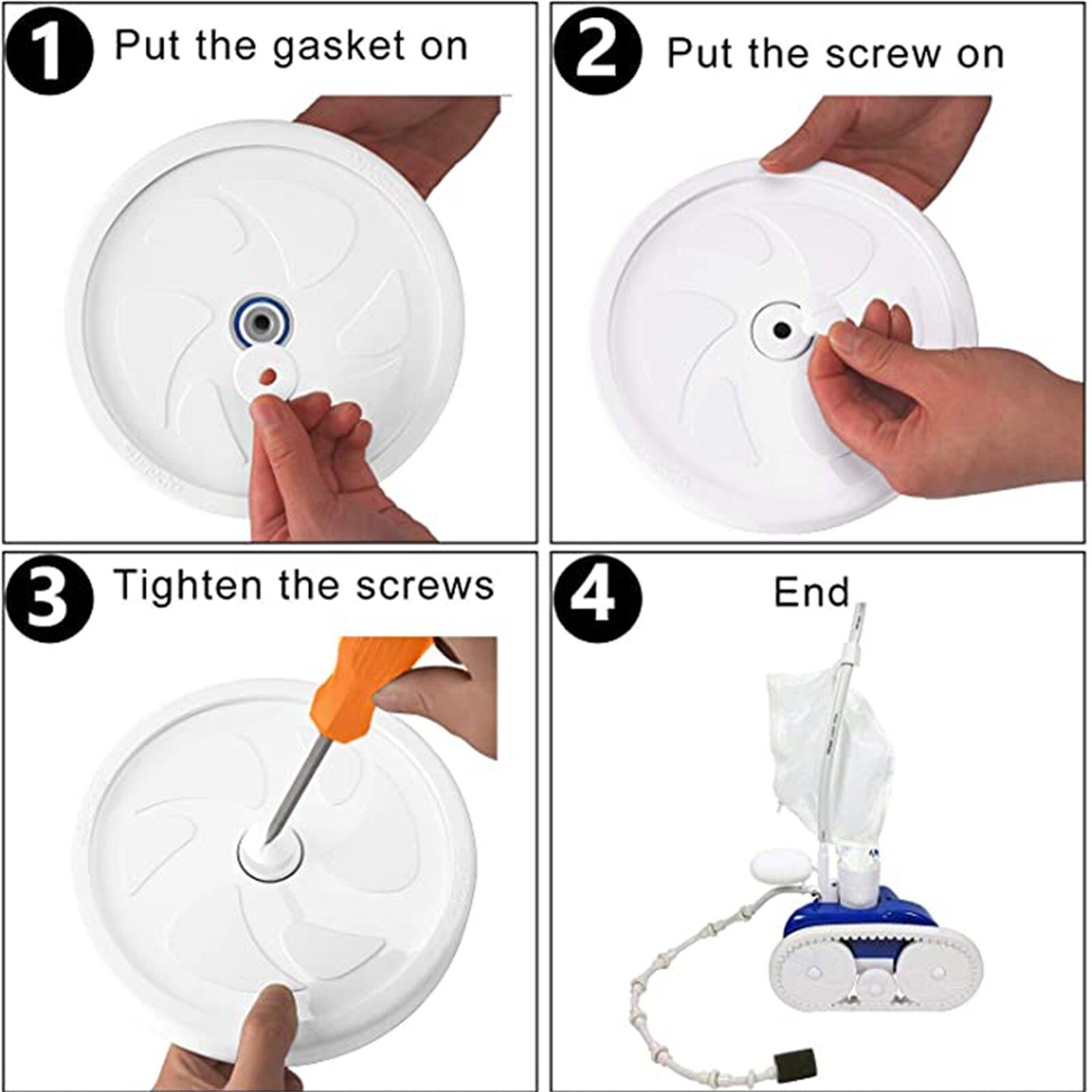 6Pc Plastic Hub Schroef Set 180/280 Vervangende Onderdelen C55 C-55 Zwembad Cleaner Onderdelen Schoner