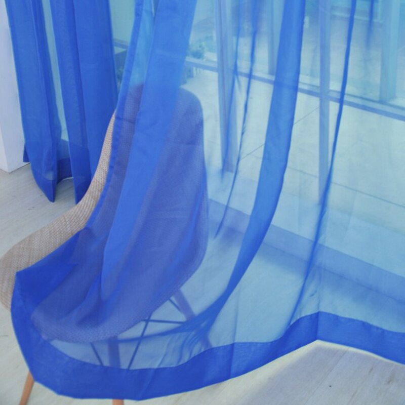 1pc ren farge bryllup glassgarn gjennomsiktig vindusskjerm ferdig gardiner hjem dekorasjon 100 x 200cm