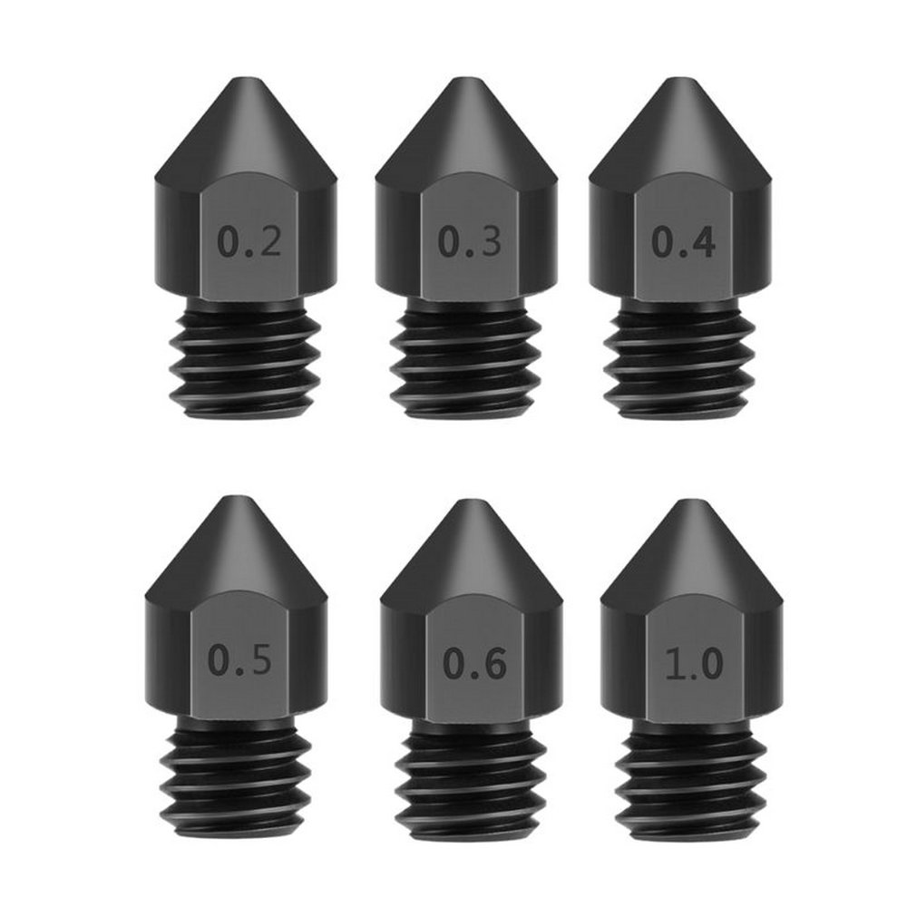 Lotto 10x Ugelli Buse Per Stampante 3D - MK8 0.4mm 1.75mm - Ottone Filetto M6 - Universali