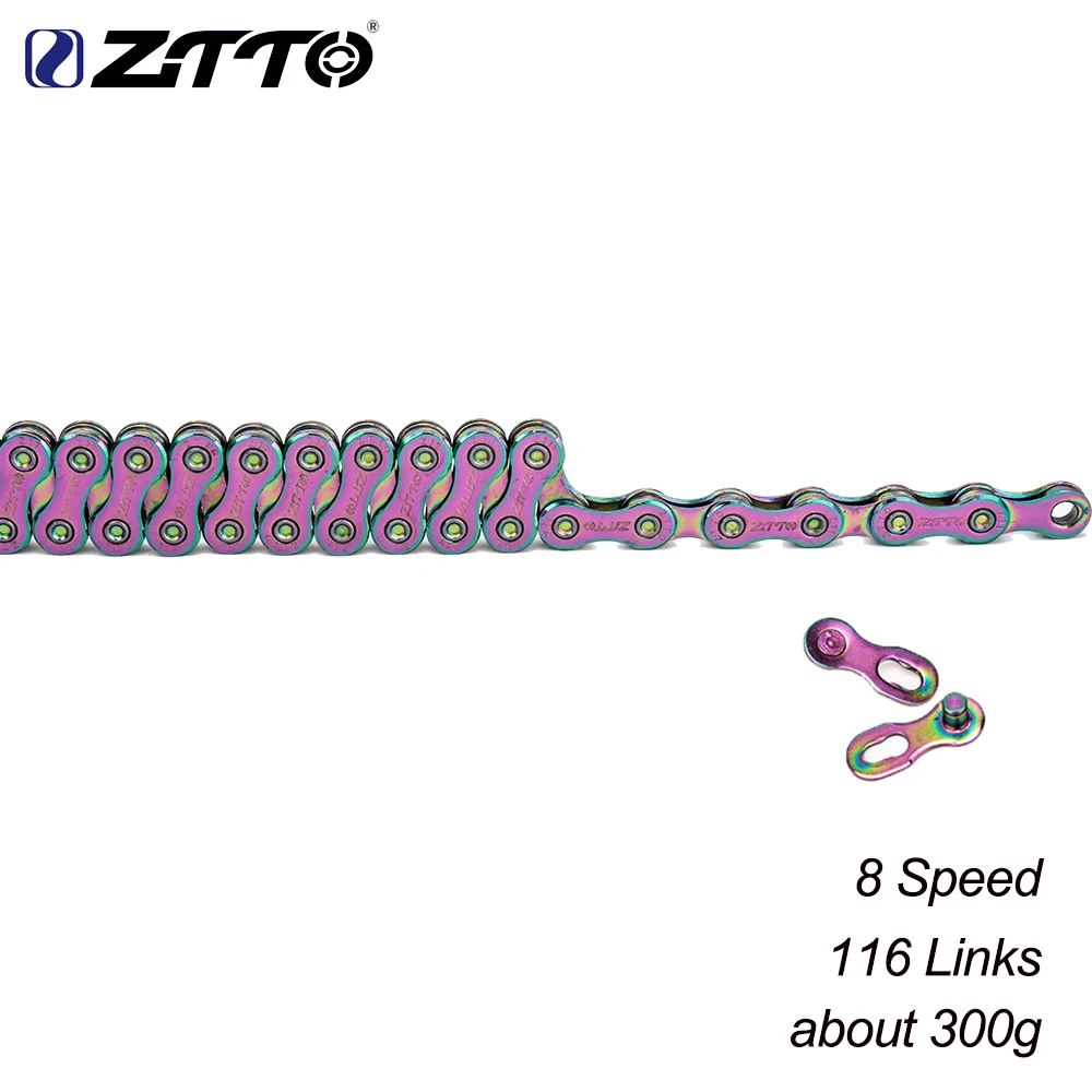 Ztto mtb bicicleta de estrada corrente colorida 8s 9s 10s 11s 12s corrente de velocidade universal corrente durável de alta qualidade com ligação faltante: Branco