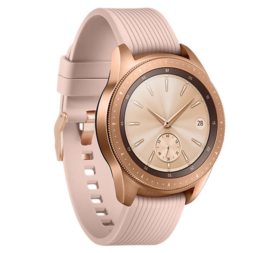 Bracelet en Silicone pour montre, Samsung Galaxy Watch, 42mm Active 2, 44mm, 40mm, en caoutchouc, rechange, Bracelet à boucle dorée