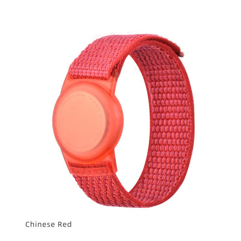 Dla Apple Airtag Nylon + TPU pasek dziecko dorosły GPS Finder kolorowe ochronne silikonowe etui do AirTag Case opaska na nadgarstek z trackerem: 08 / 220mm