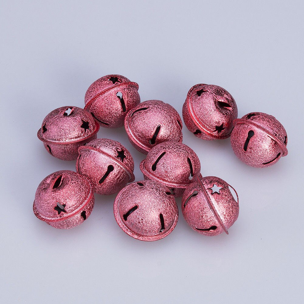 Juego de 10 cascabeles brillantes, colgante de Navidad, suministros festivos para , decoración, carillón de viento, adornos de Navidad: Rojo