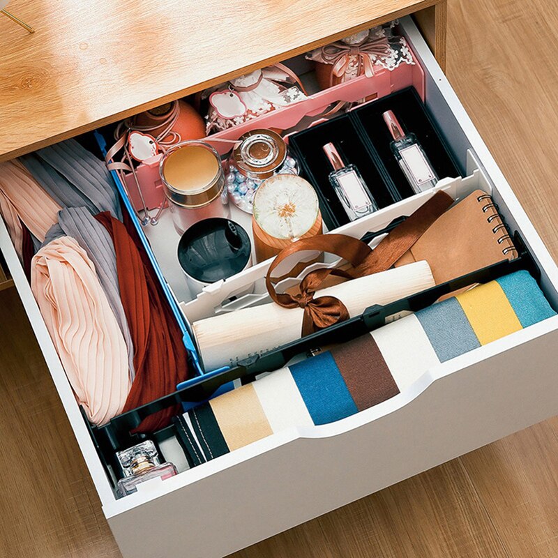 Séparateur de tiroir réglable en plastique, organisateur rétractable, extensible, panneau de séparation multifonction, bricolage, maison, bureau, cuisine