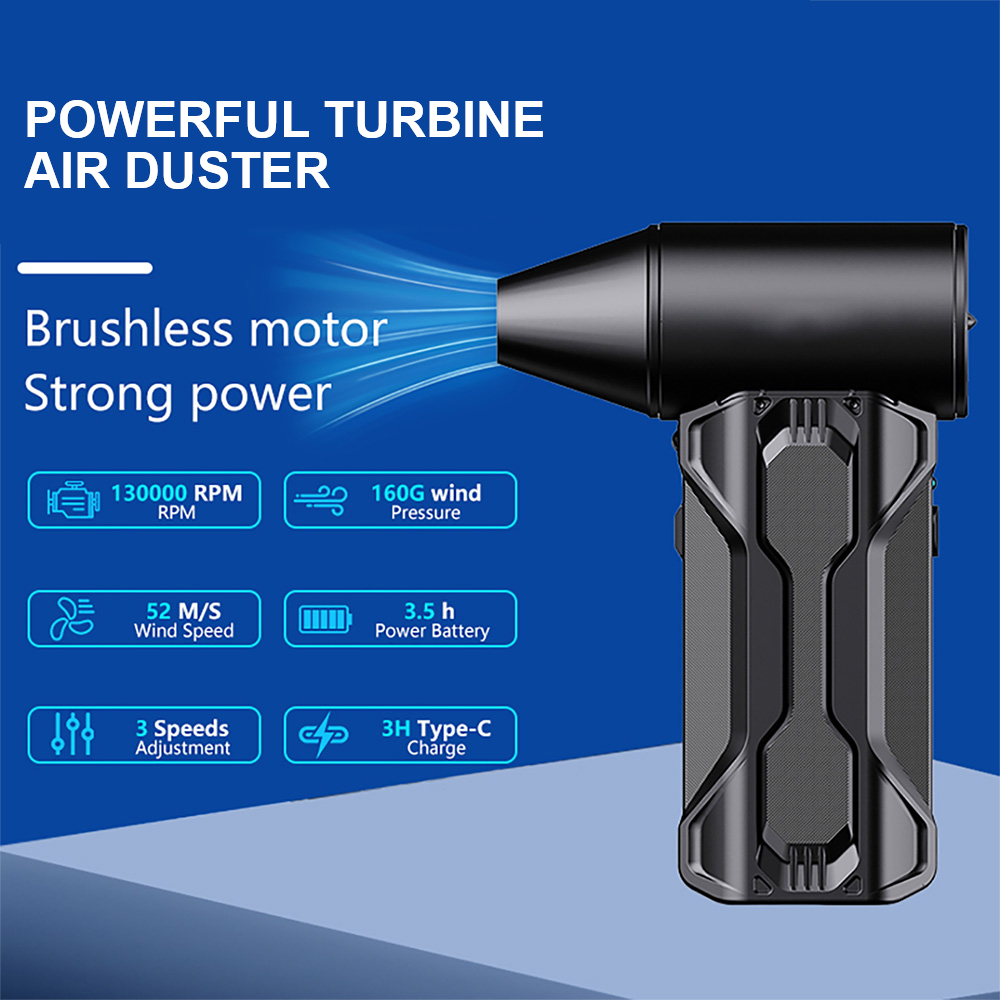 Cleaning Blower Tool 130000 RPM Portable Electric Air Duster Violent fan Car Blowing Snow 3 Gears adjustable Turbo Jet Fan