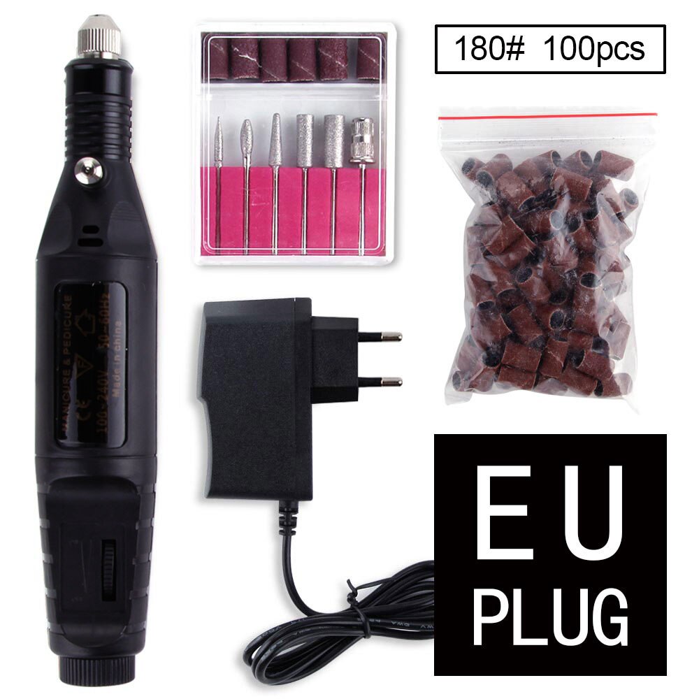 Fresas de cerámica para manicura eléctrica, conjunto de herramientas para pulir uñas, limas para arte , pulidora y pedicura: Set D EU Plug